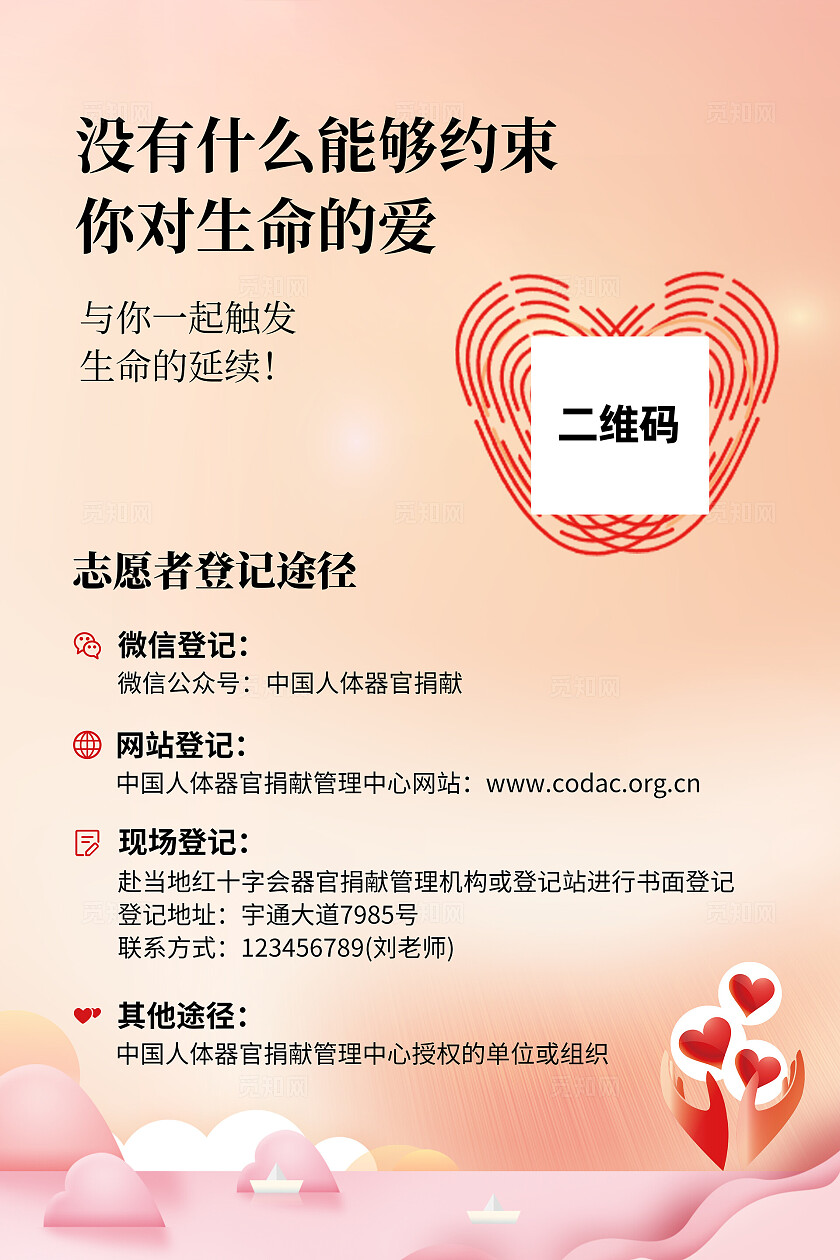 人体器官捐献移植条例文案海报捐献流程人体器官捐献和移植条例