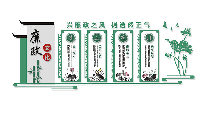 党风廉政文化墙宣传展板