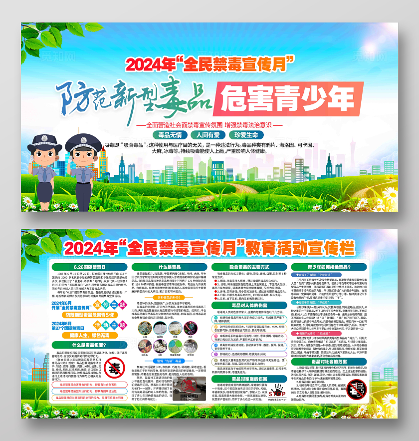 2024年全民禁毒宣传月国际禁毒日禁毒知识宣传展板