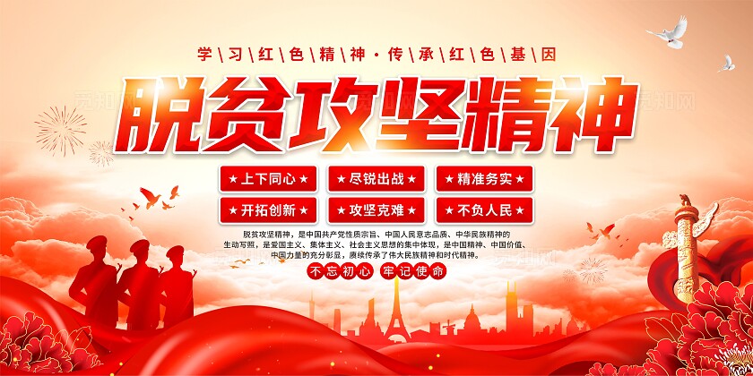 脱贫攻坚精神党建展板