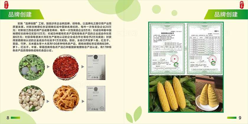 淡黄 绿色简约大气信丰县农业特色产业发展图册 农业画册