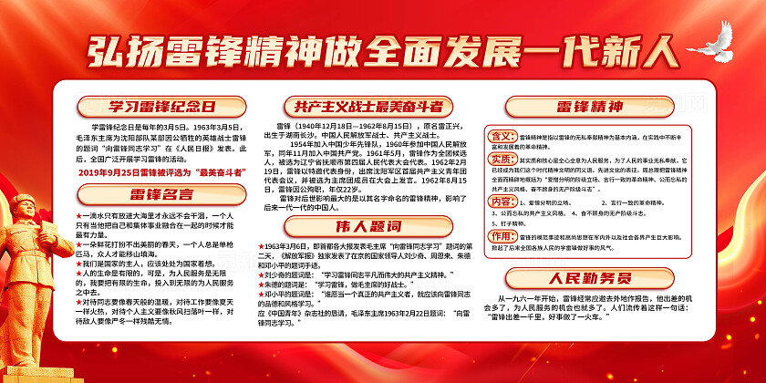 雷锋精神展板