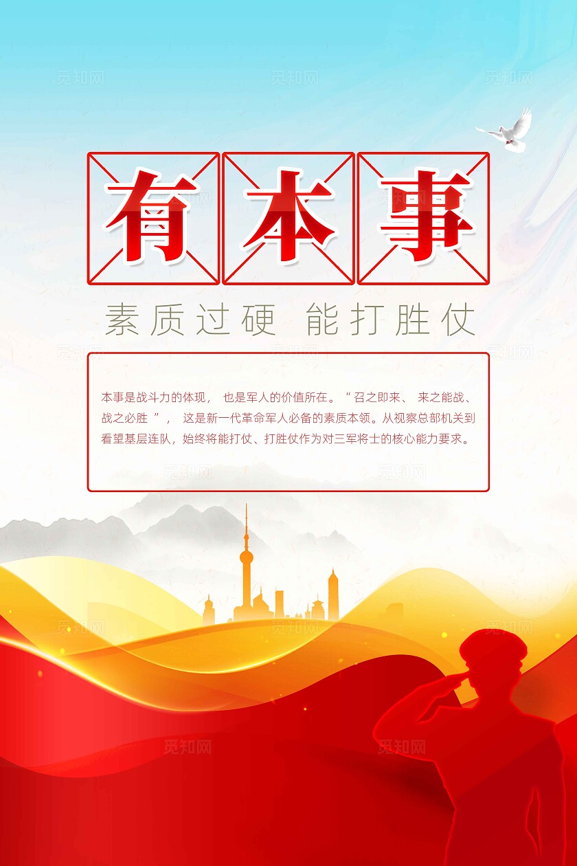 八一建军节四有军人部队标语展板中国梦党建展板