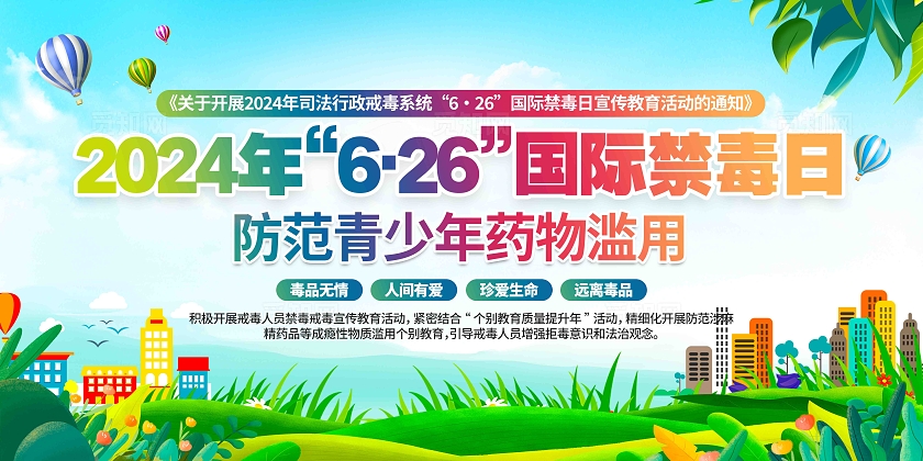 2024年626国际禁毒日主题宣传教育活动禁毒日展板