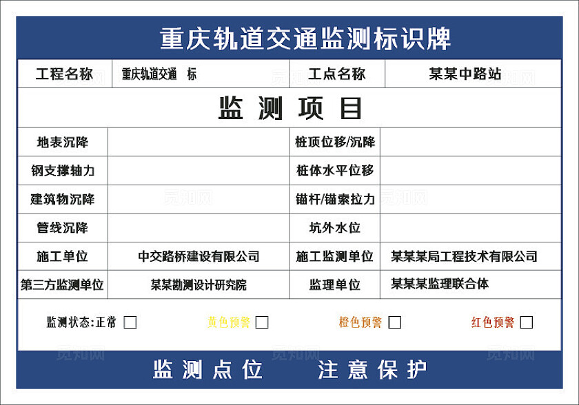 2024蓝色大气轨道交通监测标识牌