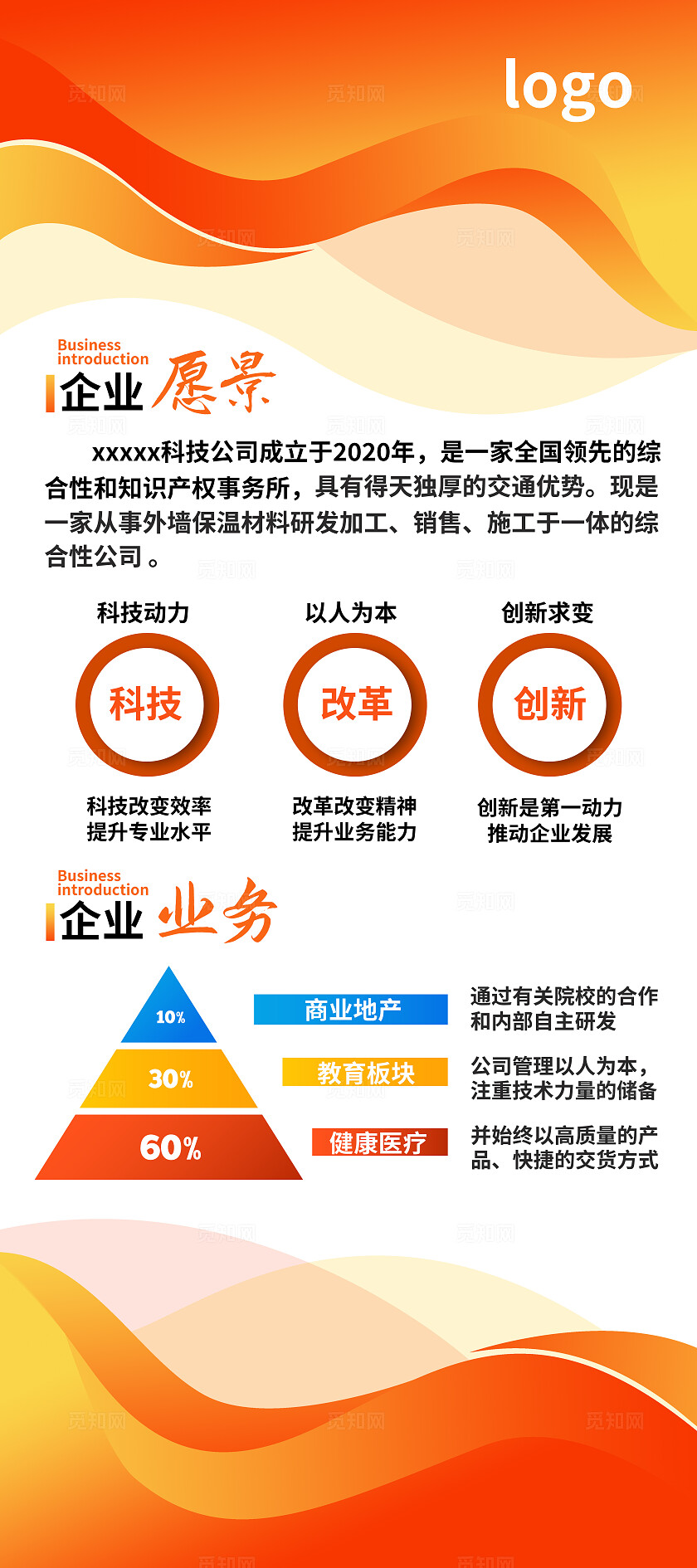 红色蓝色系大气风2024企业宣传展架企业文化