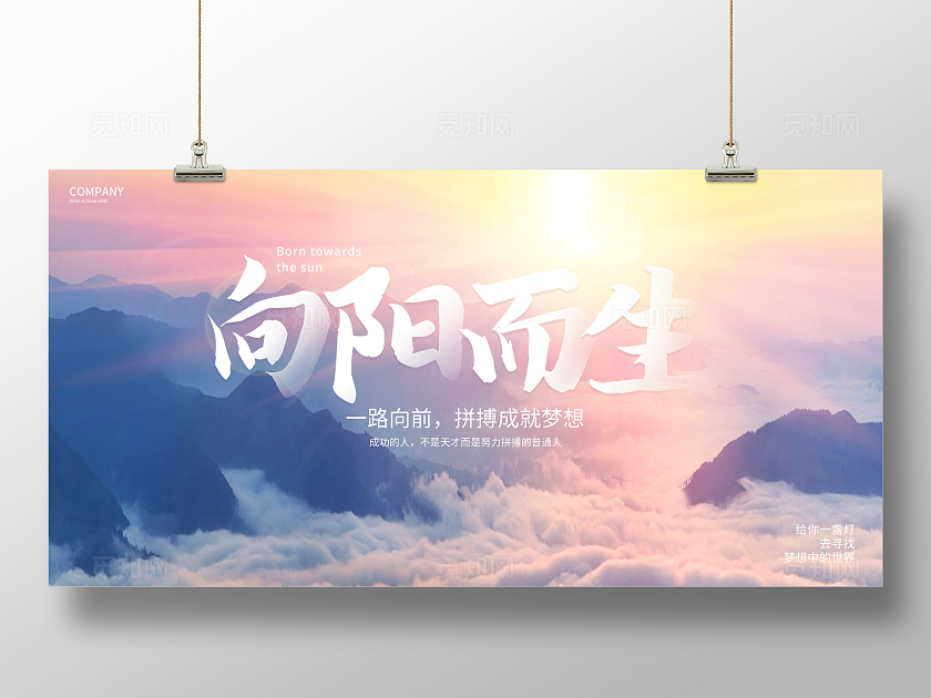 中国风向阳而生青春励志宣传展板