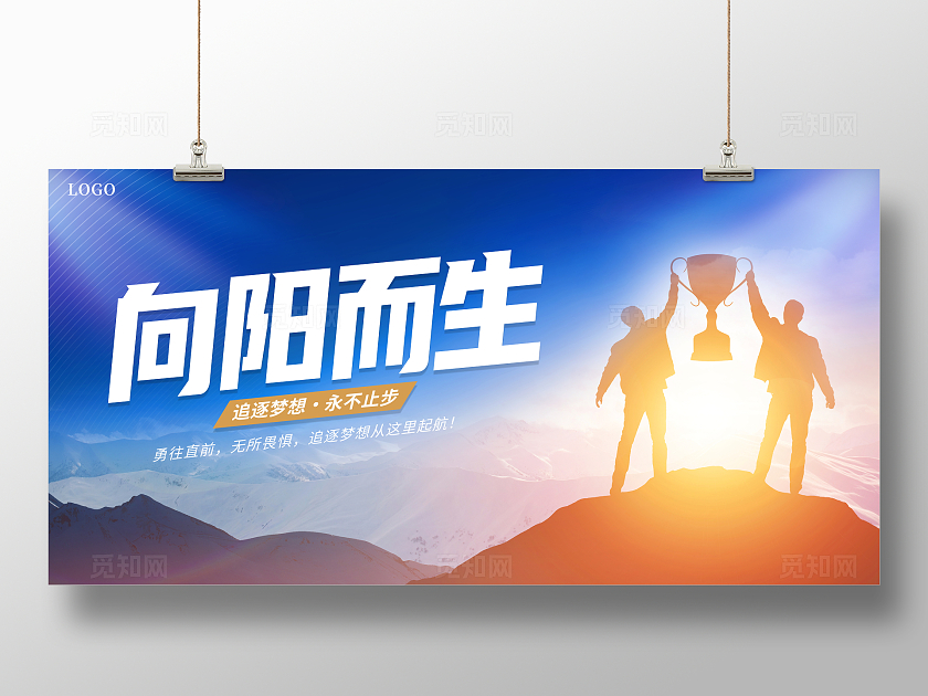 时尚大气向阳而生青春励志宣传展板