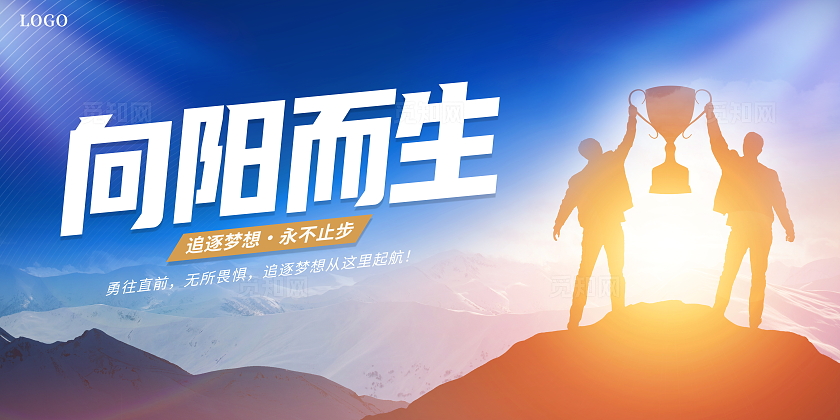 时尚大气向阳而生青春励志宣传展板