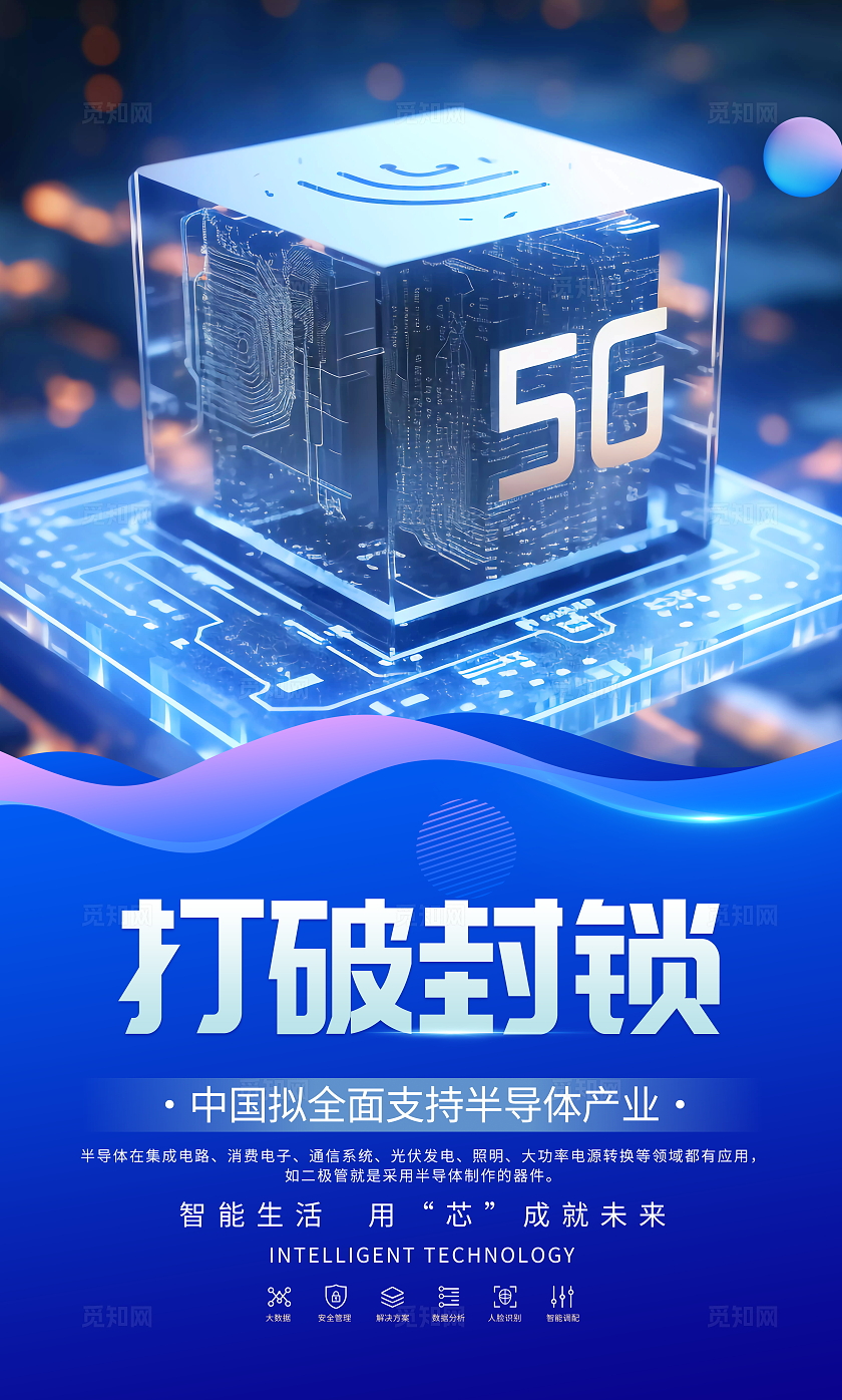 蓝色大气半导体芯片科技宣传套图