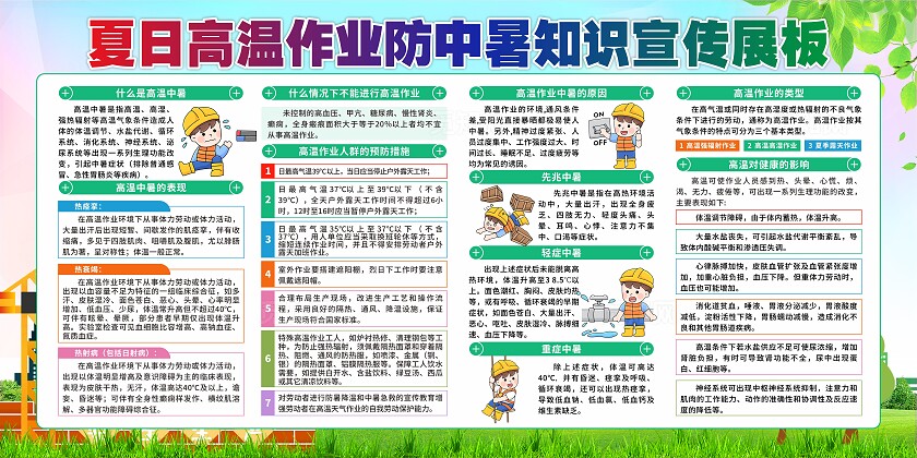 预防高温展板