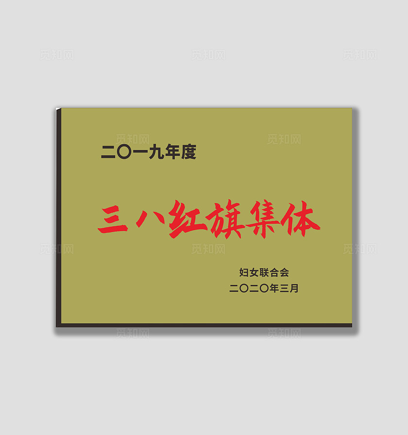 金色不锈钢三八集体奖牌