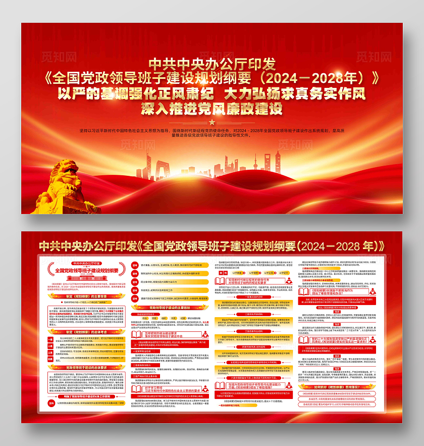 全国党政领导班子建设规划纲要党建展板