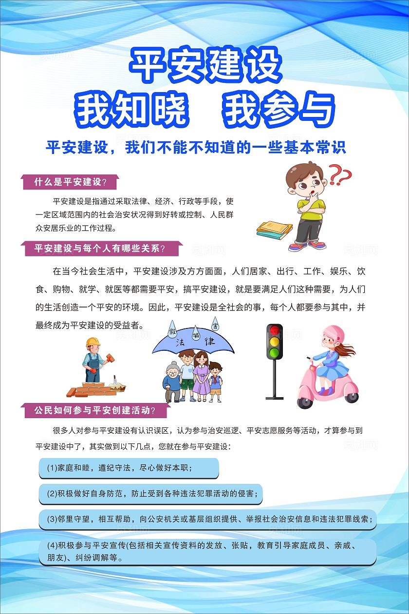 全国安全生产月安全建设知识平安建设宣传海报