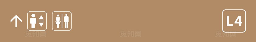 卡其简洁商场吊挂导视灯箱标识大全