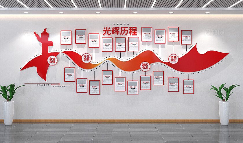 党的光辉历程党建文化墙党史文化墙