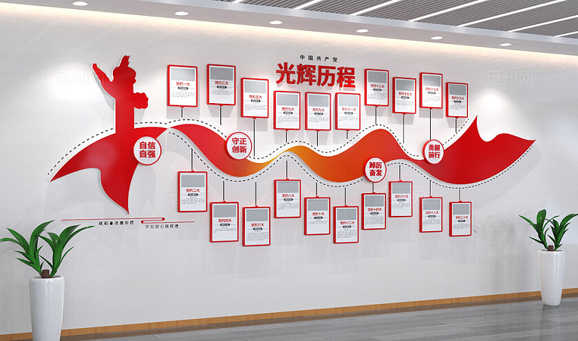党的光辉历程党建文化墙党史文化墙