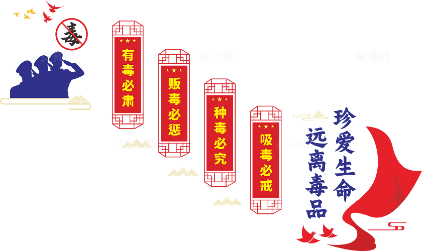 禁毒文化墙校园禁毒国际禁毒日