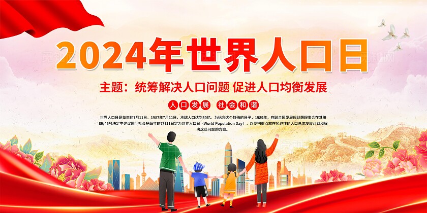 世界人口日展板