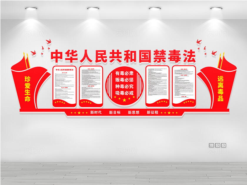 国际禁毒日禁毒法文化墙校园禁毒