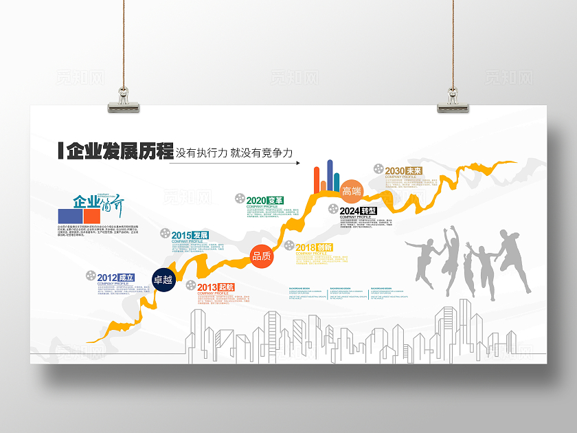 极简浅白大气企业简介企业发展历程展板企业文化展板