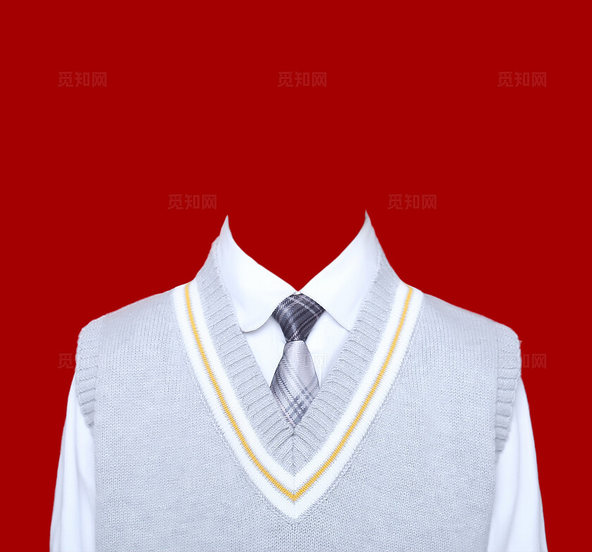 红色实拍证件照儿童入学照毕业照制服照片宣传