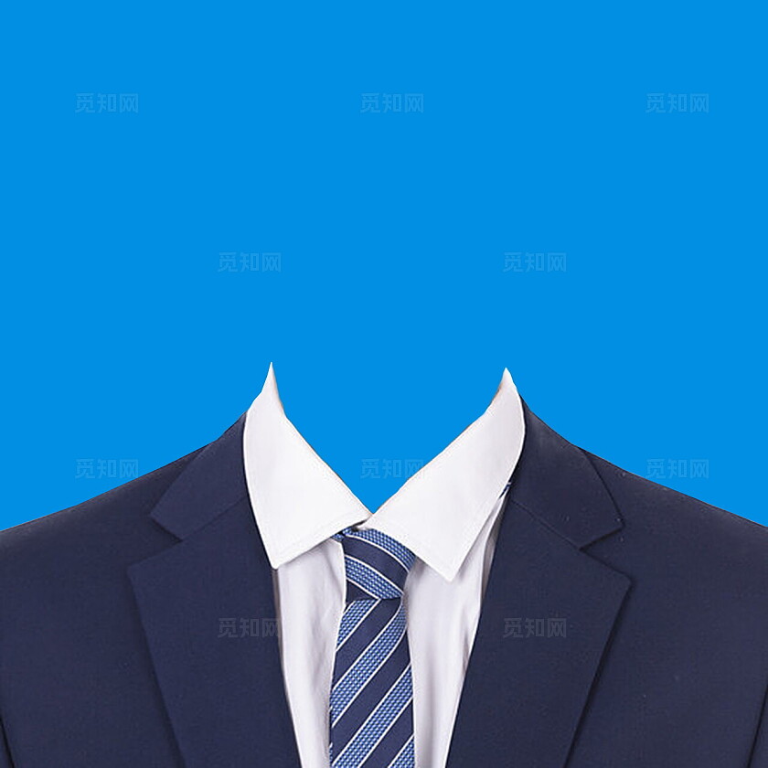 成人证件照西服蓝底正装照片宣传男士西装证件照