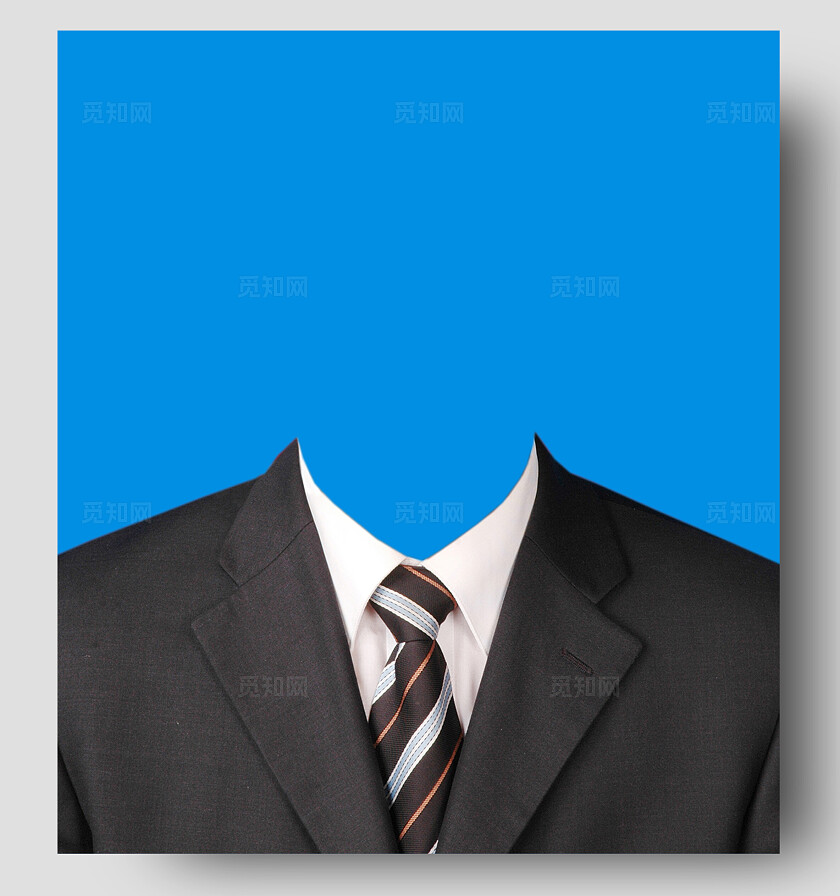 成人证件照西服蓝底正装照片宣传男士西装证件照
