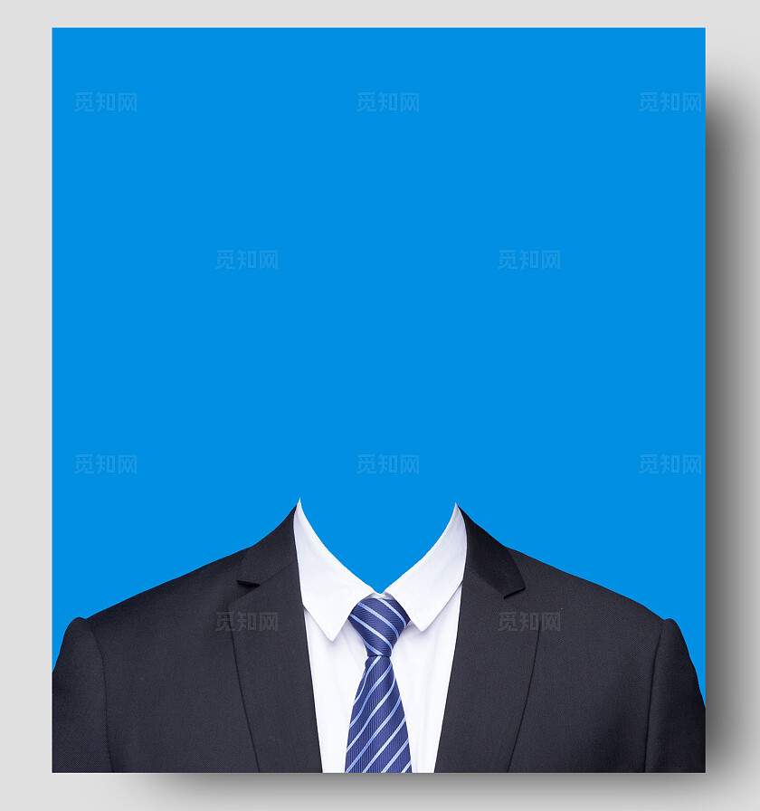 成人证件照西服蓝底正装照片宣传男士西装证件照