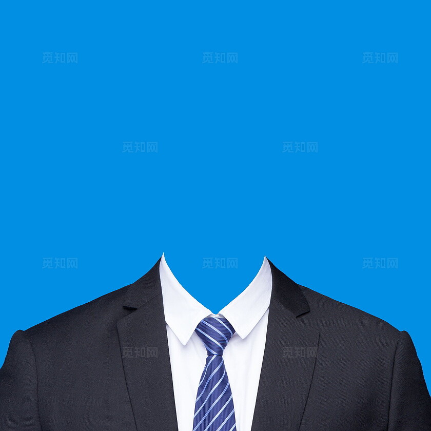 成人证件照西服蓝底正装照片宣传男士西装证件照