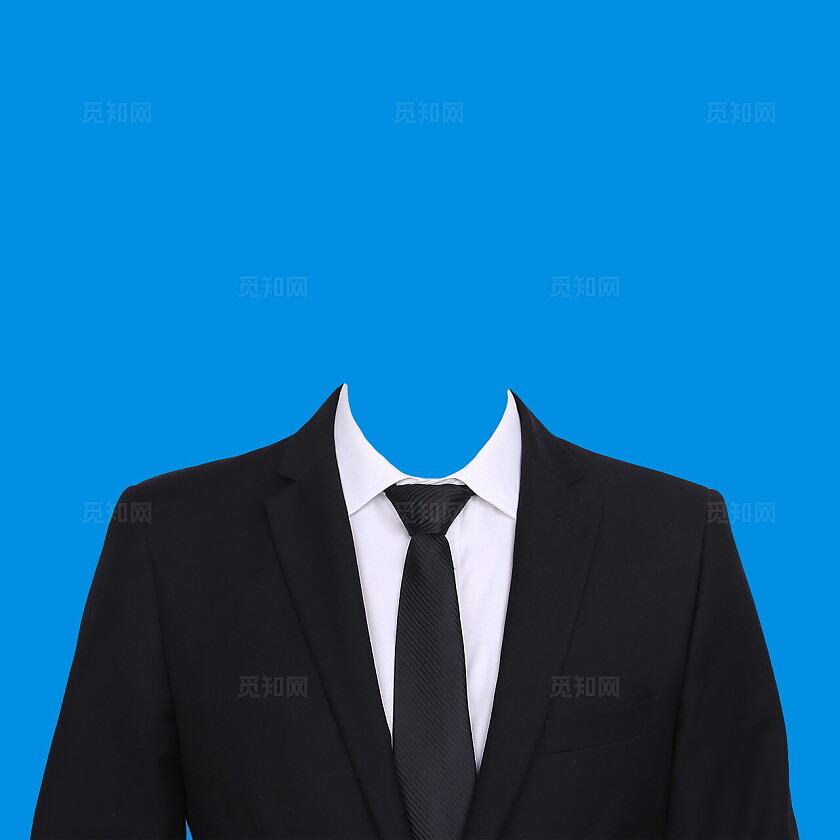 成人证件照西服蓝底正装照片宣传男士西装证件照