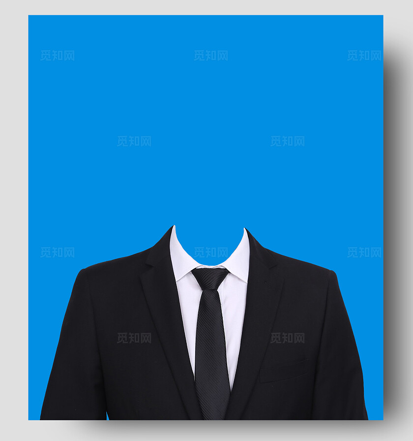 成人证件照西服蓝底正装照片宣传男士西装证件照