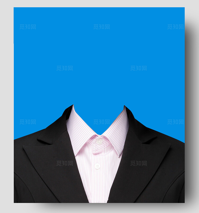 成人证件照西服蓝底正装照片宣传