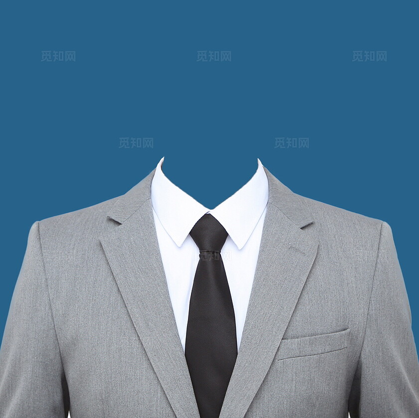 成人证件照西服蓝底正装照片宣传