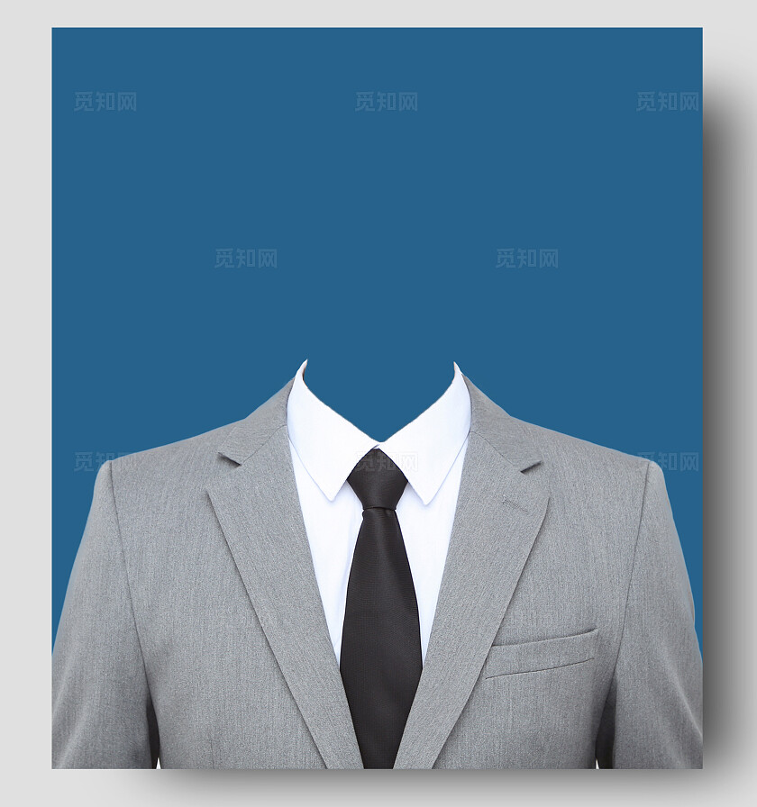 成人证件照西服蓝底正装照片宣传