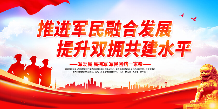 红色双拥共建展板