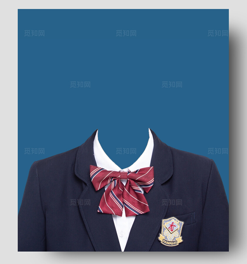 儿童蓝底证件照学生制服入学照宣传学生证件照