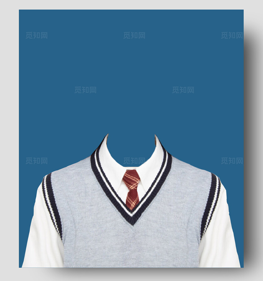 儿童蓝底证件照学生制服入学照宣传学生证件照