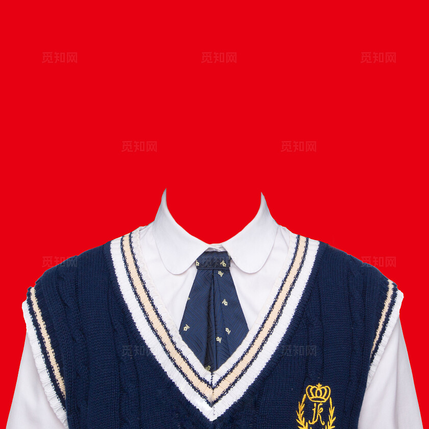 儿童红底证件照学生制服入学照宣传学生证件照