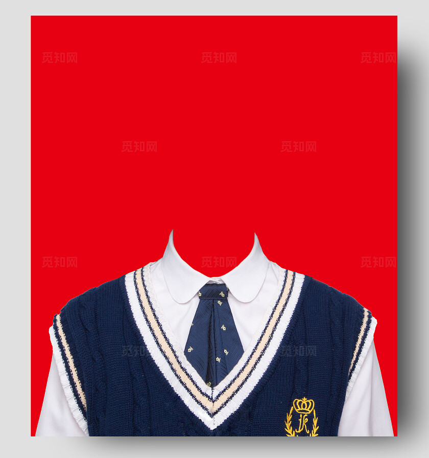 儿童红底证件照学生制服入学照宣传学生证件照