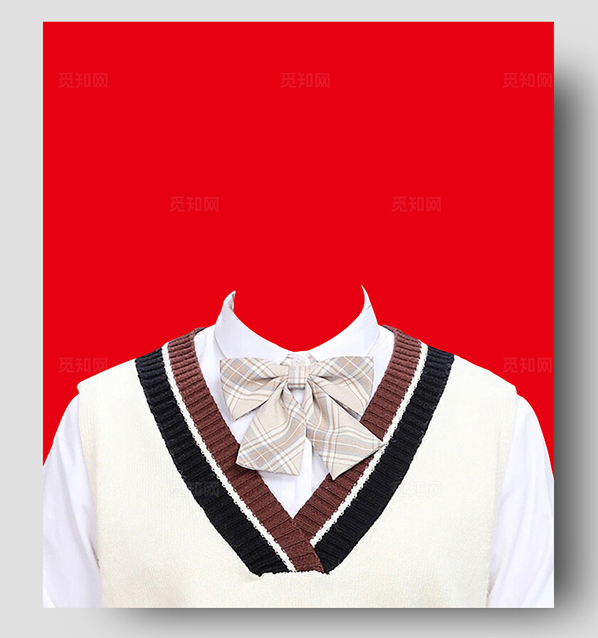 儿童红底证件照学生制服入学照宣传学生证件照