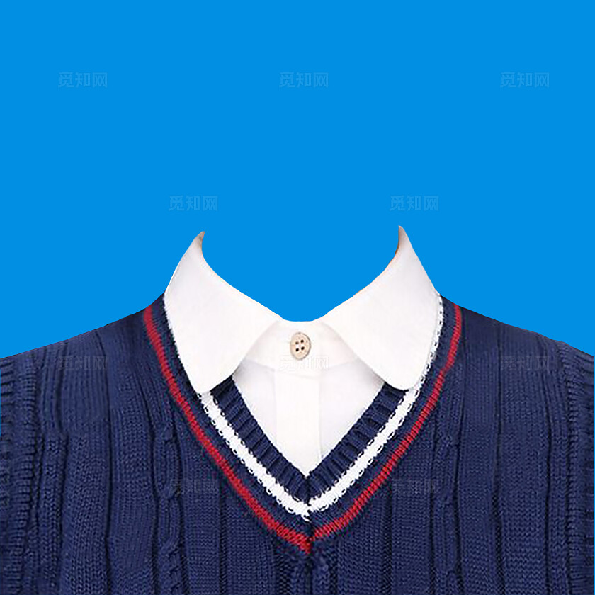 儿童蓝底证件照学生制服入学照宣传