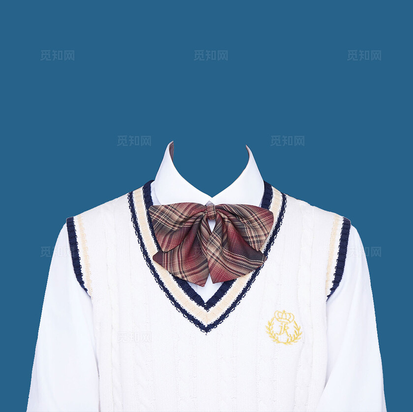 儿童蓝底证件照学生制服入学照宣传学生证件照