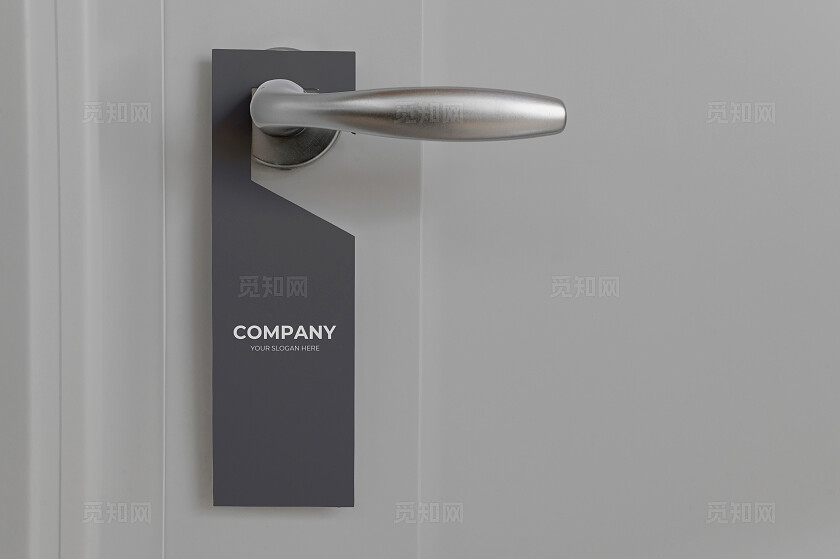 黑色门把手提示牌挂牌样机