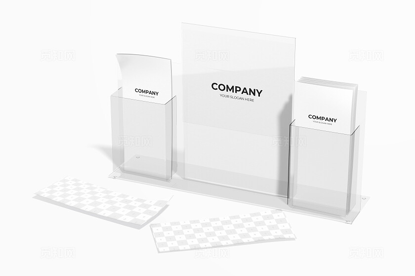 白色简约折页宣传单页样机