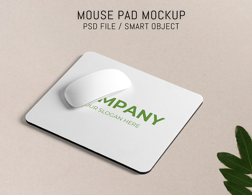 白色简约鼠标垫模型样机