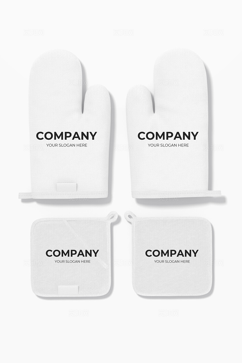 白色简约风烤箱手套样机