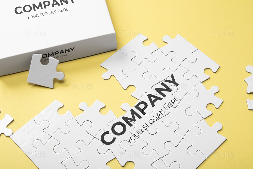 白色简约拼图样机