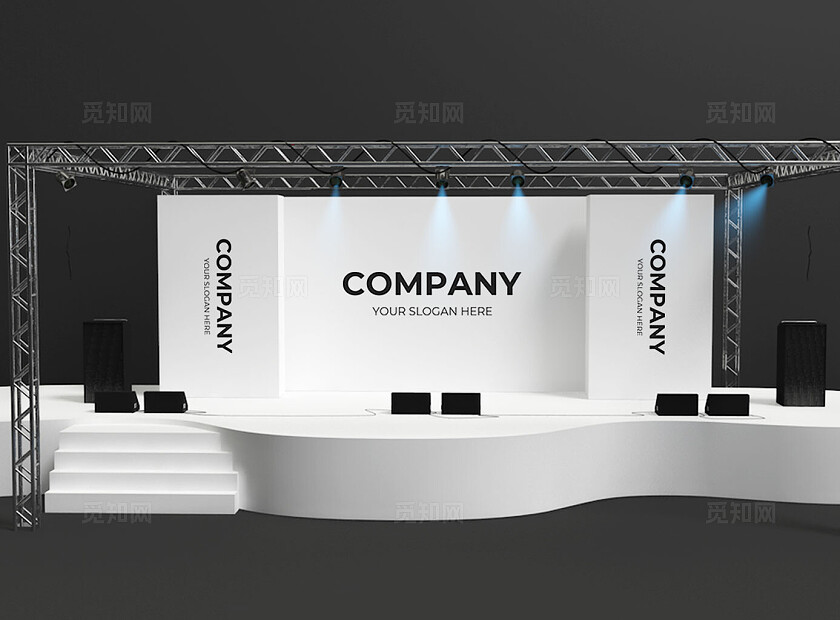 白色简约大气舞台展示样机