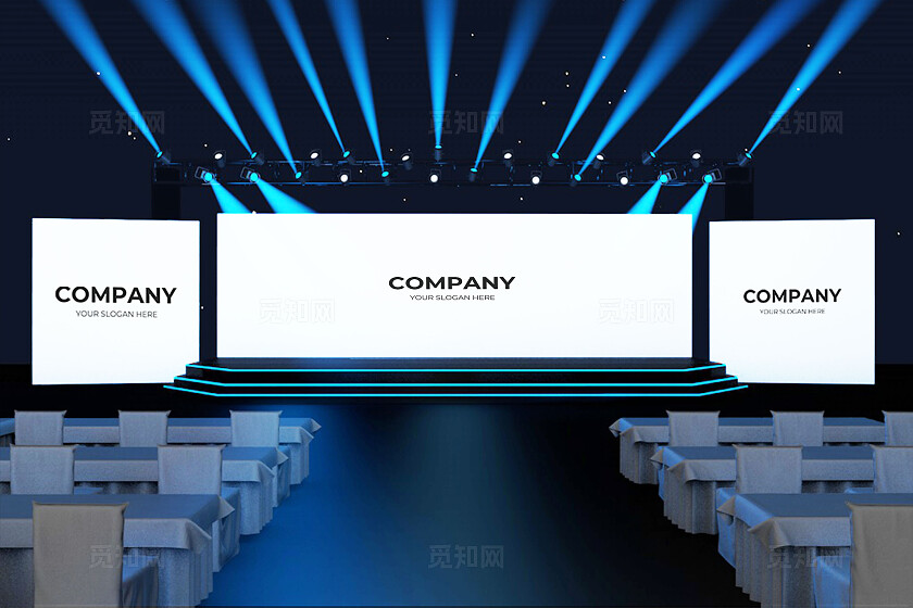 白色简约大气舞台展示样机